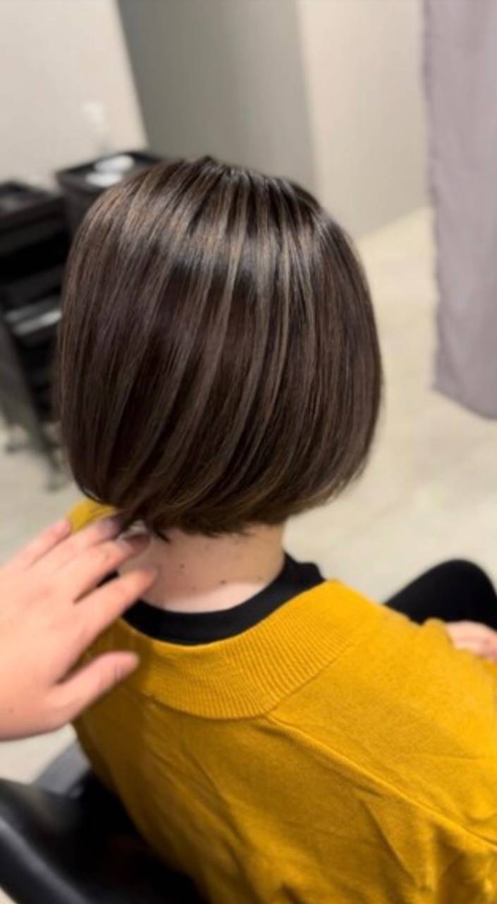 ナチュラルバレイヤージュボブ⟡.·大阪府泉佐野駅近髪質改善美容室Ange✄